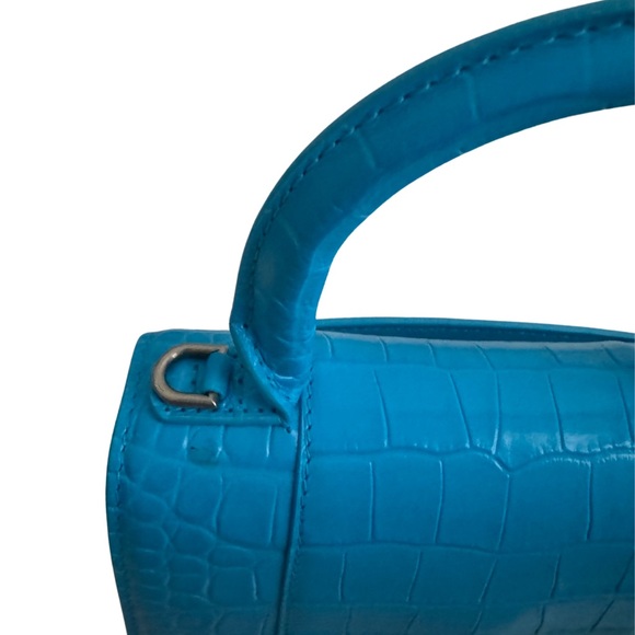 HOURGLASS XS HANDBAG CROCODILE EMBOSSED IN BLUE - Picture 5 of 6